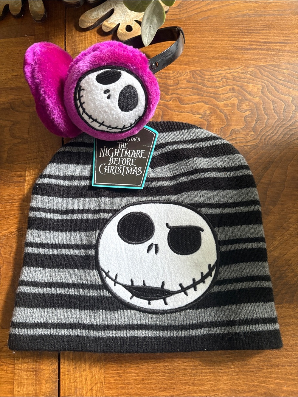 Disney Nightmare Before Christmas Hat and ear muffs.